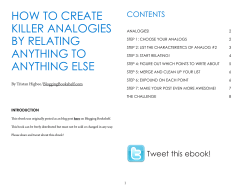 How to Create Killer analogies By relating anytHing to anytHing else