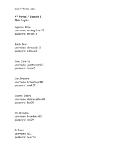 4th Period / Spanish I Quia Logins: Aguirre, Rene username