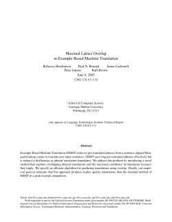 Maximal Lattice Overlap in Example-Based Machine