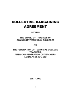 COLLECTIVE BARGAINING AGREEMENT