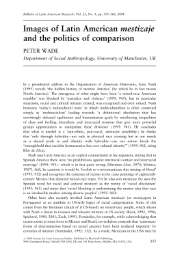 Images of Latin American mestizaje and the politics of comparison