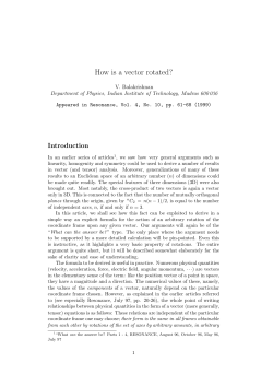 How is a vector rotated? - Department of Physics