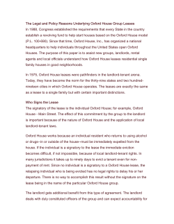 Leases and Zoning - NC Oxford Houses