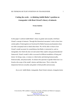 Cutting the cords &ndash; re-thinking Judith Butler`s position on