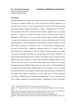 Capitalism, Exploitation and Injustice