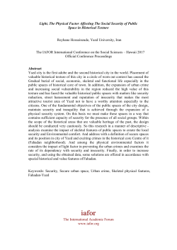 Light, The Physical Factor Affecting The Social Security of Public