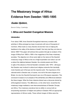 The Missionary Image of Africa - Cambridge Centre For Christianity
