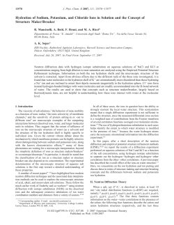 Hydration of Sodium, Potassium, and Chloride Ions in Solution and