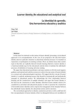 Learner identity. An educational and analytical tool