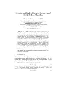 Experimental Study of Selected Parameters of the Krill Herd