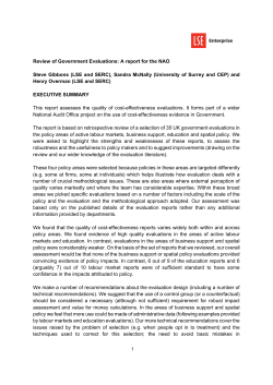 Review of Government Evaluations