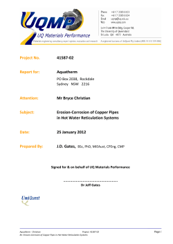 Copper Erosion-Corrosion in HWRS