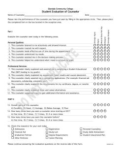 Student Evaluation of Counselor