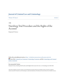 Nurnberg Trial Procedure and the Rights of the Accused