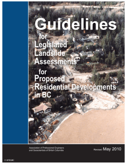 Legislated Landslide Assessments Proposed Residential