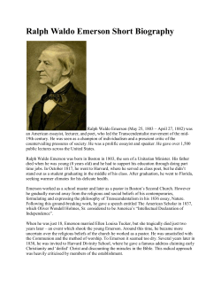 Ralph Waldo Emerson Short Biography