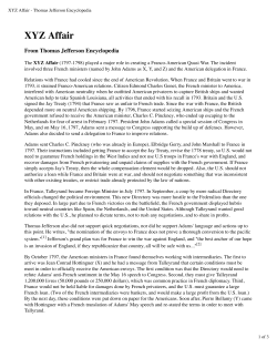XYZ Affair - Thomas Jefferson Encyclopedia - apush-lhs