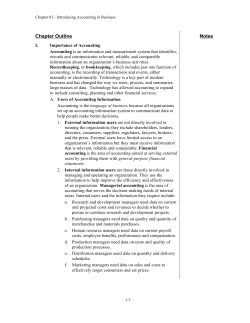 Chapter Outline Notes