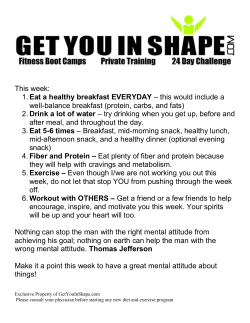 This week: 1. Eat a healthy breakfast EVERYDAY – this would