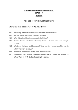 THE RISE OF NATIONALISM IN EUROPE