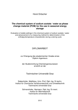 Horst Dr&ouml;scher The chemical system of sodium acetate / water as