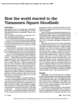 How the World Reacted to the Tiananmen Square Bloodbath
