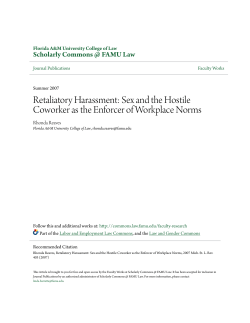 Retaliatory Harassment - Scholarly Commons @ FAMU Law