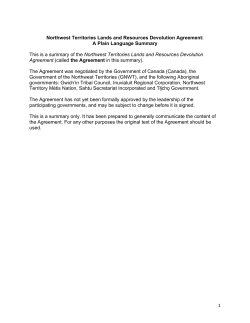 Northwest Territories Lands and Resources