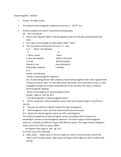 Electromagnetic radiation 1 Choose the right answer 1 The speed of