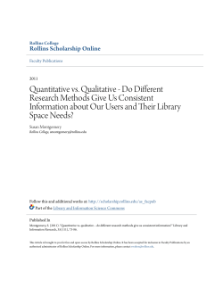 Quantitative vs. Qualitative - Do Different Research Methods Give Us
