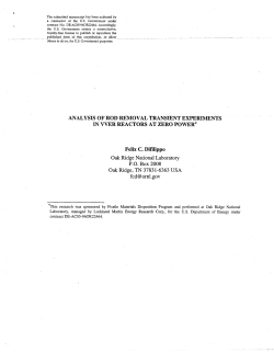 ANALYSIS OF ROD REMOVAL TRANSIENT EXPERIMENTS IN