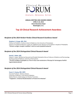Top 10 Clinical Research Achievement Awardees