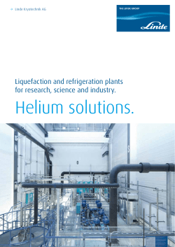 Helium solutions. - Linde Kryotechnik AG