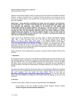Partner Program Portal Terms of Service (last