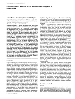Effect of sulphur mustard on the initiation and