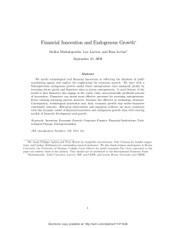 Financial Innovation and Endogenous Growth!