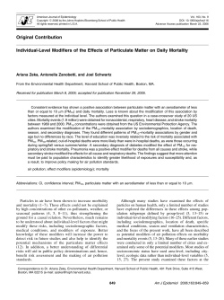 Individual-Level Modifiers of the Effects of Particulate Matter on Daily