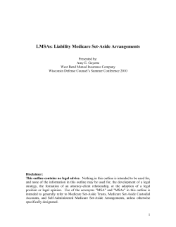 LMSAs: Liability Medicare Set-Aside Arrangements