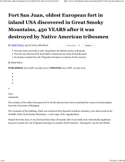 Fort San Juan, oldest European fort in inland USA