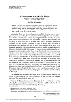 Prime-Testing Algorithm - American Mathematical Society