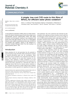 A simple, low-cost CVD route to thin films of BiFeO 3 for efficient