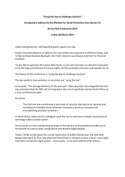 Introductory address by the Minister for Social Protection