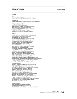 psychology - Concordia University