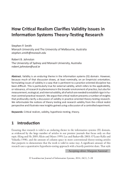 How Critical Realism Clarifies Validity Issues in Information Systems