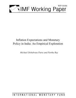 Inflation Expectations and Monetary Policy in India: An Empirical