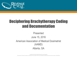 Deciphering Brachytherapy Coding and Documentation