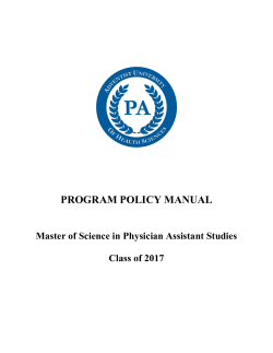 Program Policy Manual - Adventist University of Health Sciences