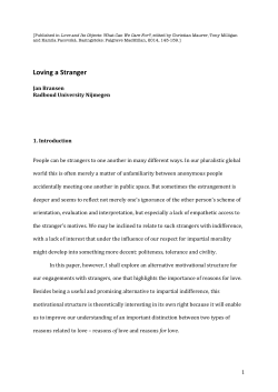 Loving a Stranger &ndash; Palgrave&ndash;Dec13