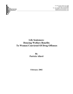 Denying Welfare Benefits To Women Convicted