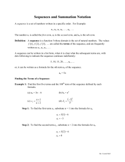Sequences and Summation Notation